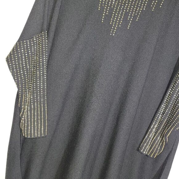 Chicos Black Gold Beaded Cashmere Blend Sweater S/M - Picture 5 of 13